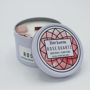 ROSE QUARTZ CRYSTAL CANDLE